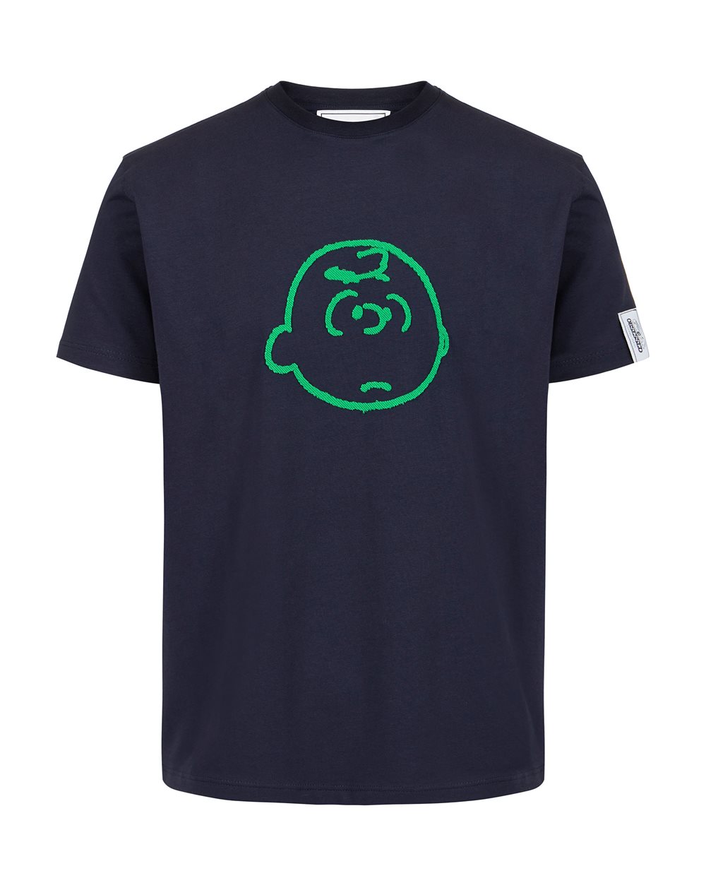 Slim fit blue T-shirt with Peanuts embroidery and Iceberg logo on the back - Clothing | Iceberg - Official Website