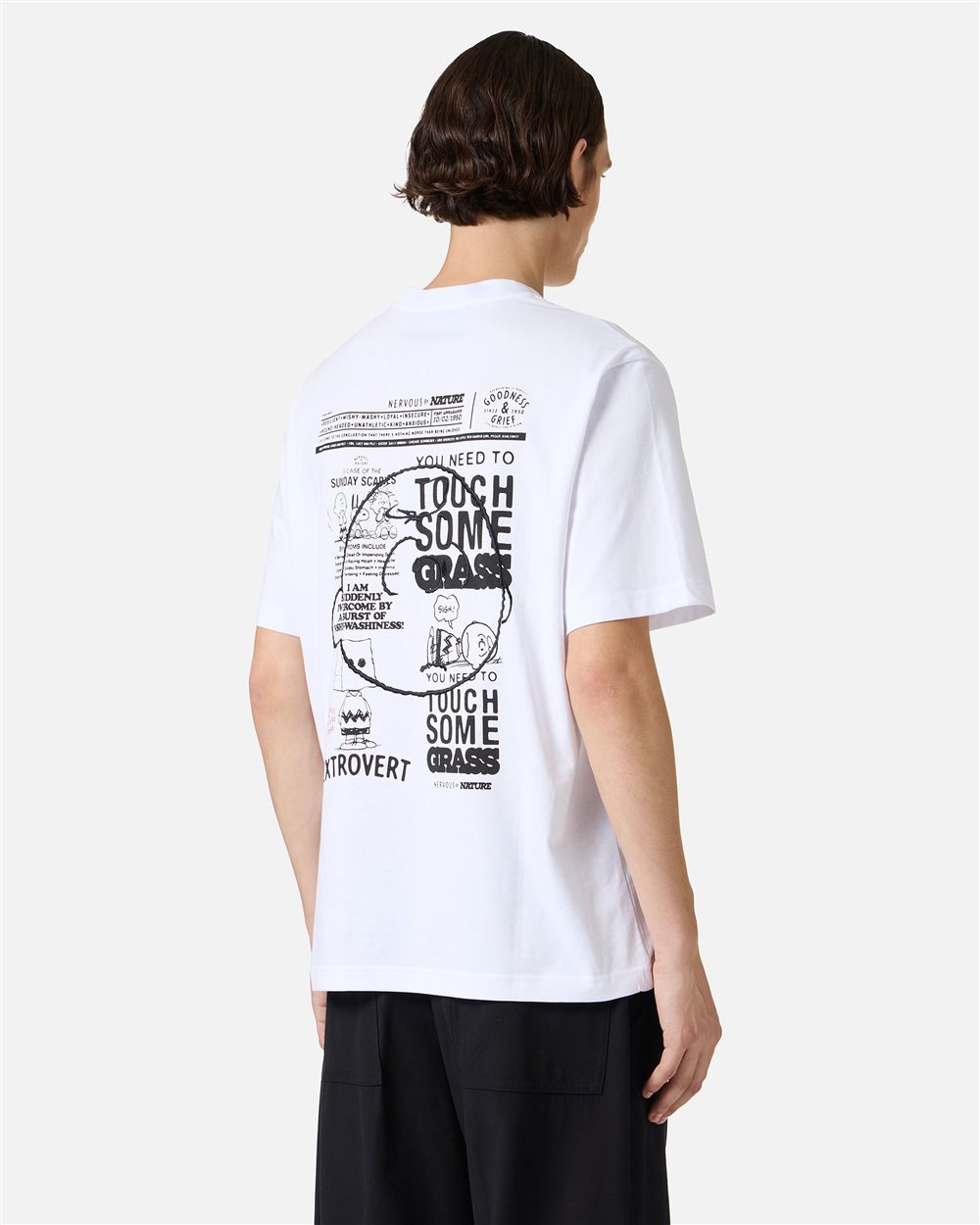 Regular fit optical white T-shirt with embroidered Iceberg logo and Peanuts print on the back - New in | Iceberg - Official Website