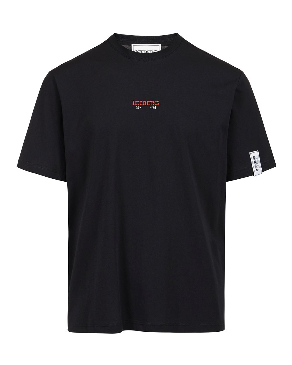 Regular fit black T-shirt with embroidered Iceberg logo and Peanuts print on the back | Iceberg - Official Website
