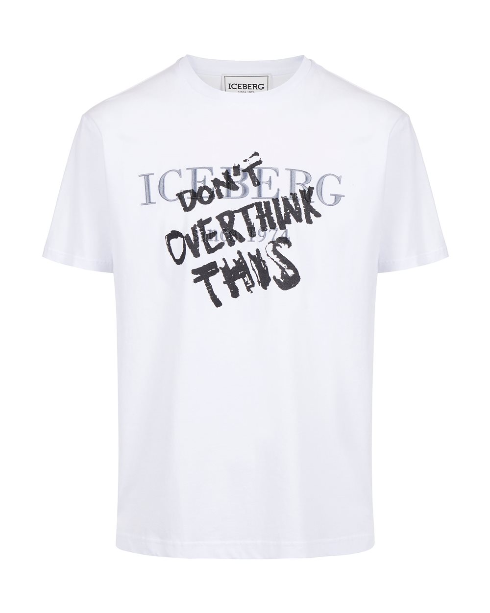 Classic regular fit cotton jersey optic white T-shirt - Clothing | Iceberg - Official Website