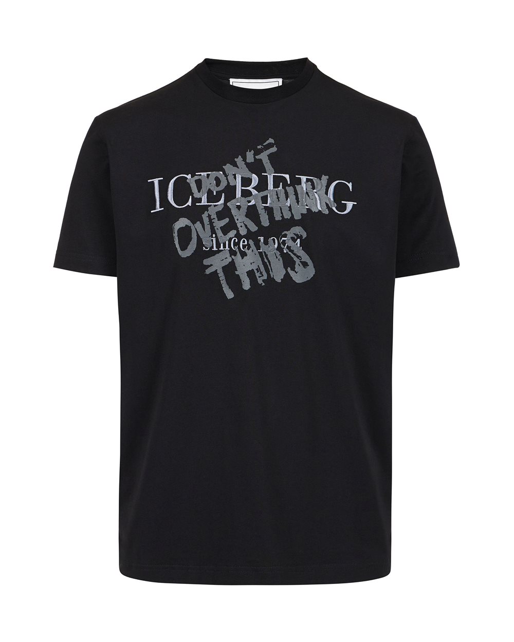 Classic regular fit black cotton jersey T-shirt - T-shirts & polo | Iceberg - Official Website
