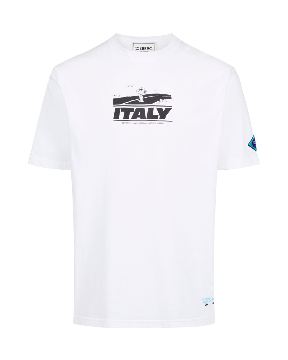 Relaxed fit optical white T-shirt with Peanuts prints and Iceberg embroidery - Clothing | Iceberg - Official Website