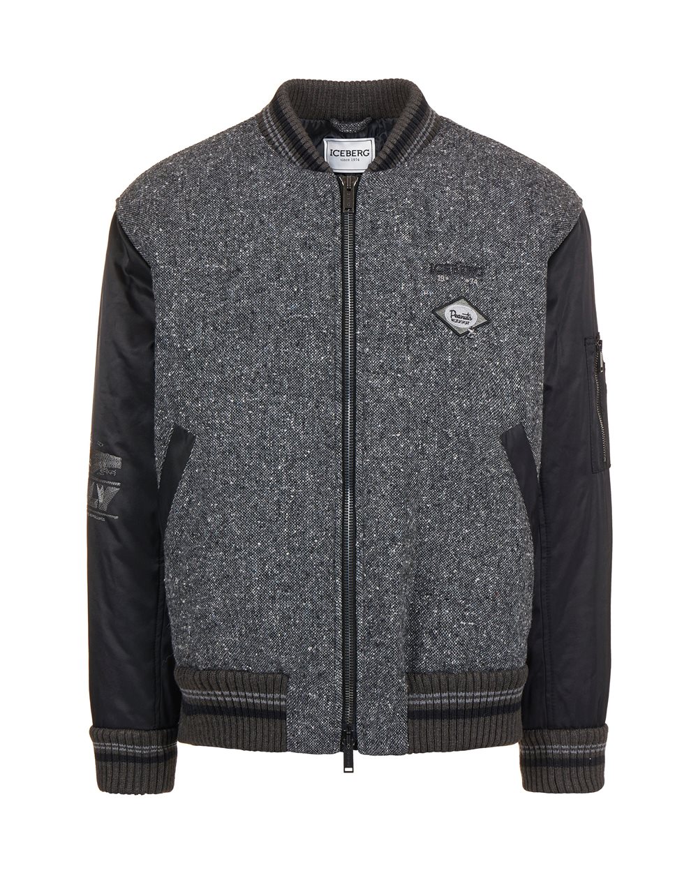Beispiellose Jacke im Stoffmix: Grau und Charakter - Kleidung | Iceberg - Official Website