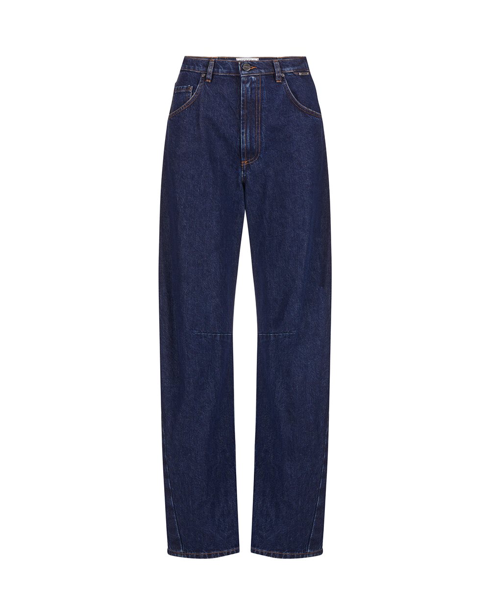 Indigo Blue Denim Barrel Fit Jeans - Trousers | Iceberg - Official Website