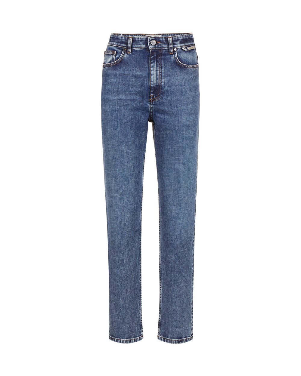 Indigo Mom Fit jeans in comfort stone wash denim - Trousers | Iceberg - Official Website
