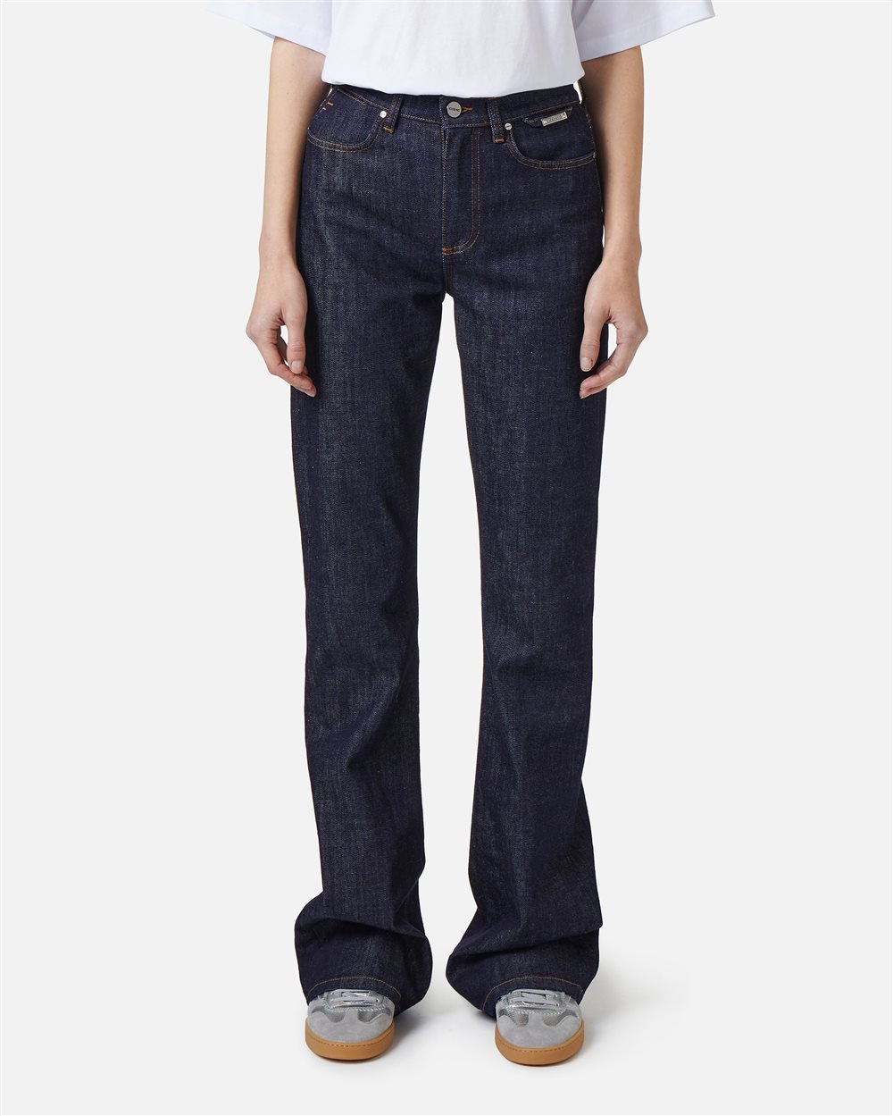 Indigo Skinny Flare Fit Jeans in Comfort Denim - Trousers | Iceberg - Official Website