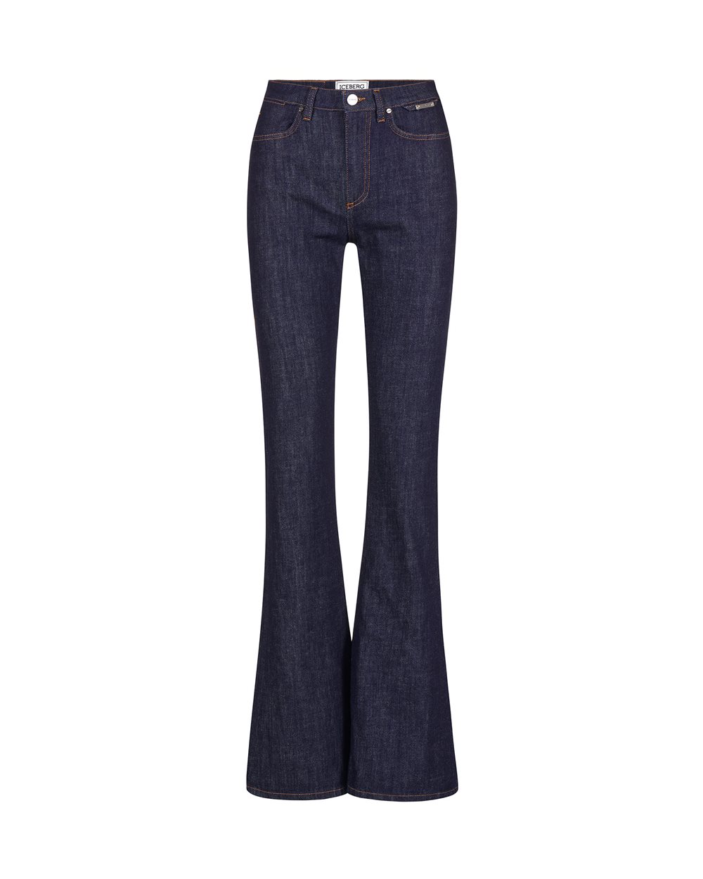 Indigo Skinny Flare Fit Jeans in Comfort Denim - Trousers | Iceberg - Official Website