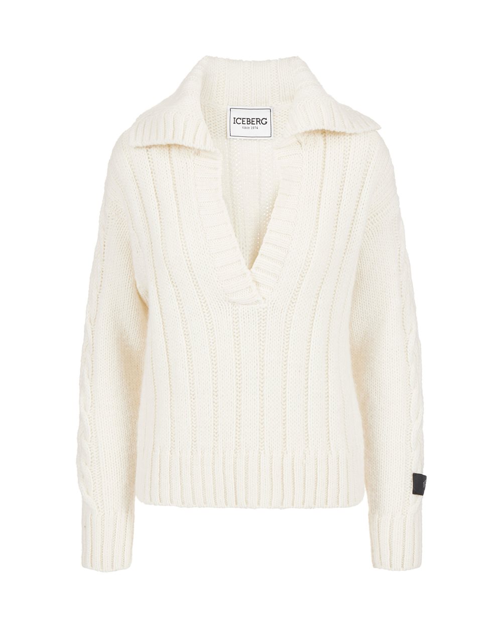 Polo in lana e alpaca: texture tridimensionale e design asimmetrico - Maglieria | Iceberg - Official Website