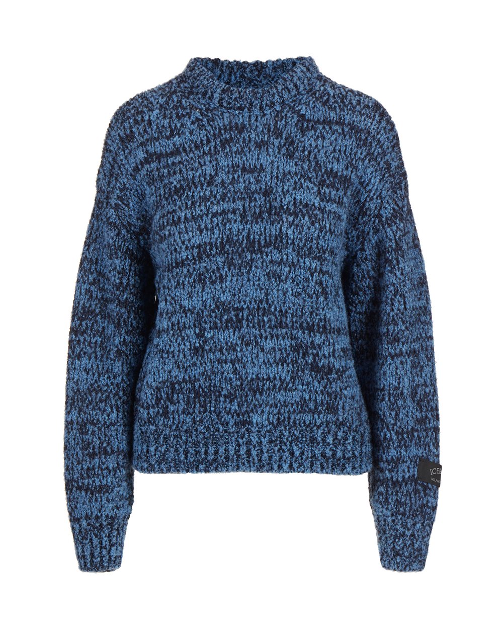Multicolor crew neck sweater comfort fit in wool and alpaca blend - Woman | Iceberg - Official Website
