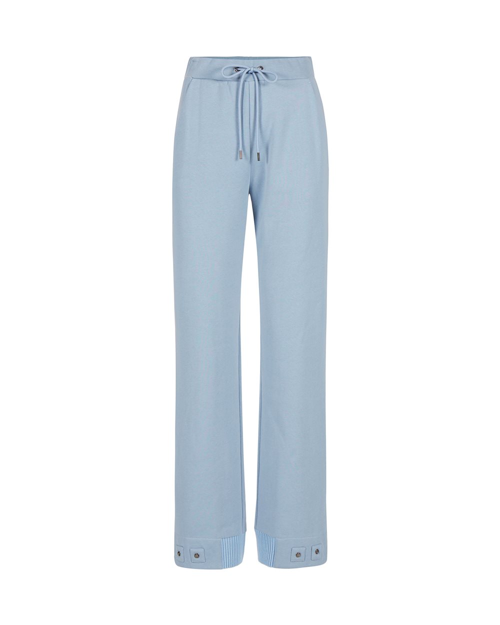 Jogger fit in sustainable brushed fleece, powder blue - Trousers | Iceberg - Official Website