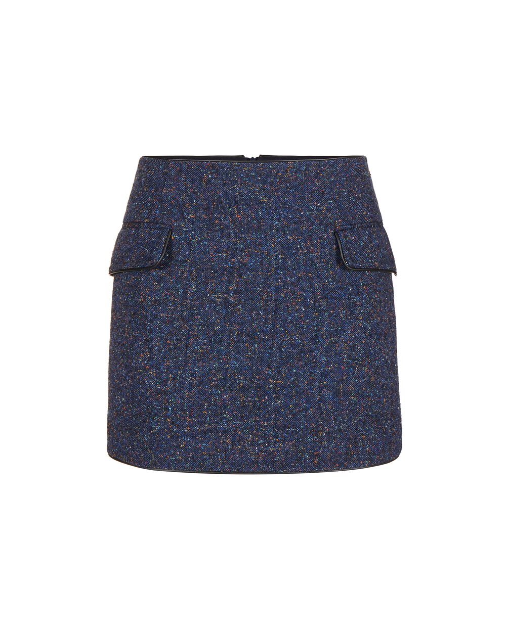 Bouclé miniskirt with faux leather trim - Clothing | Iceberg - Official Website