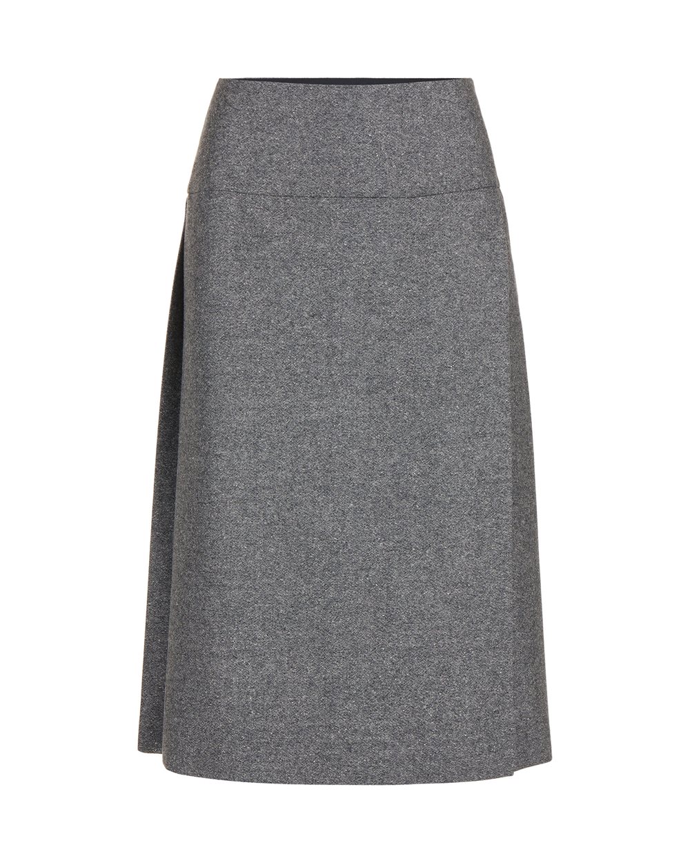 Pleated skirt with smooth front panel in wool bouclé - Woman | Iceberg - Official Website