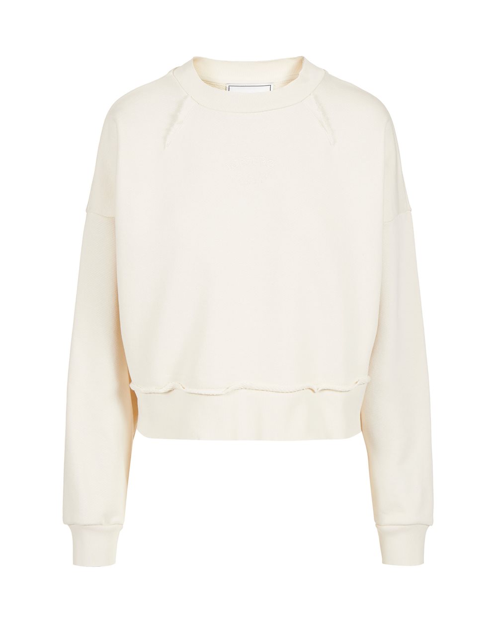 Vanilla Crewneck Sweatshirt in Cotton with Front Embroidery - New in | Iceberg - Official Website