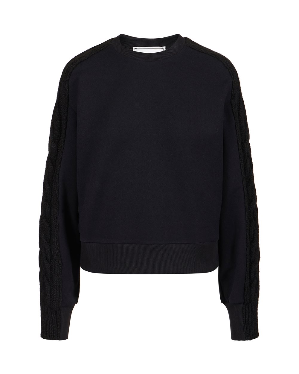Fashion fit sweatshirt in cotton brushed fleece with braid detail | Iceberg - Official Website