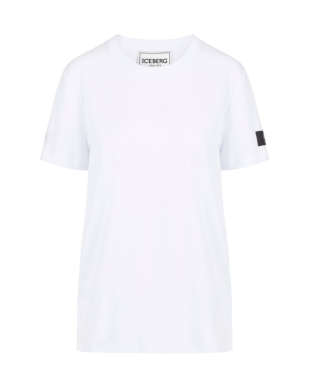 Optical white T-shirt with tailored label on the sleeve - New in | Iceberg - Official Website