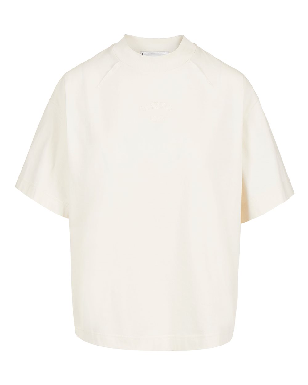 Vanilla boxy fit T-shirt in fixed jersey with embroidered Iceberg logo - New in | Iceberg - Official Website