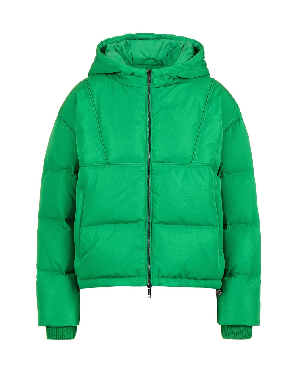 Short down jacket in real feather with logo plate - Outerwear | Iceberg - Official Website