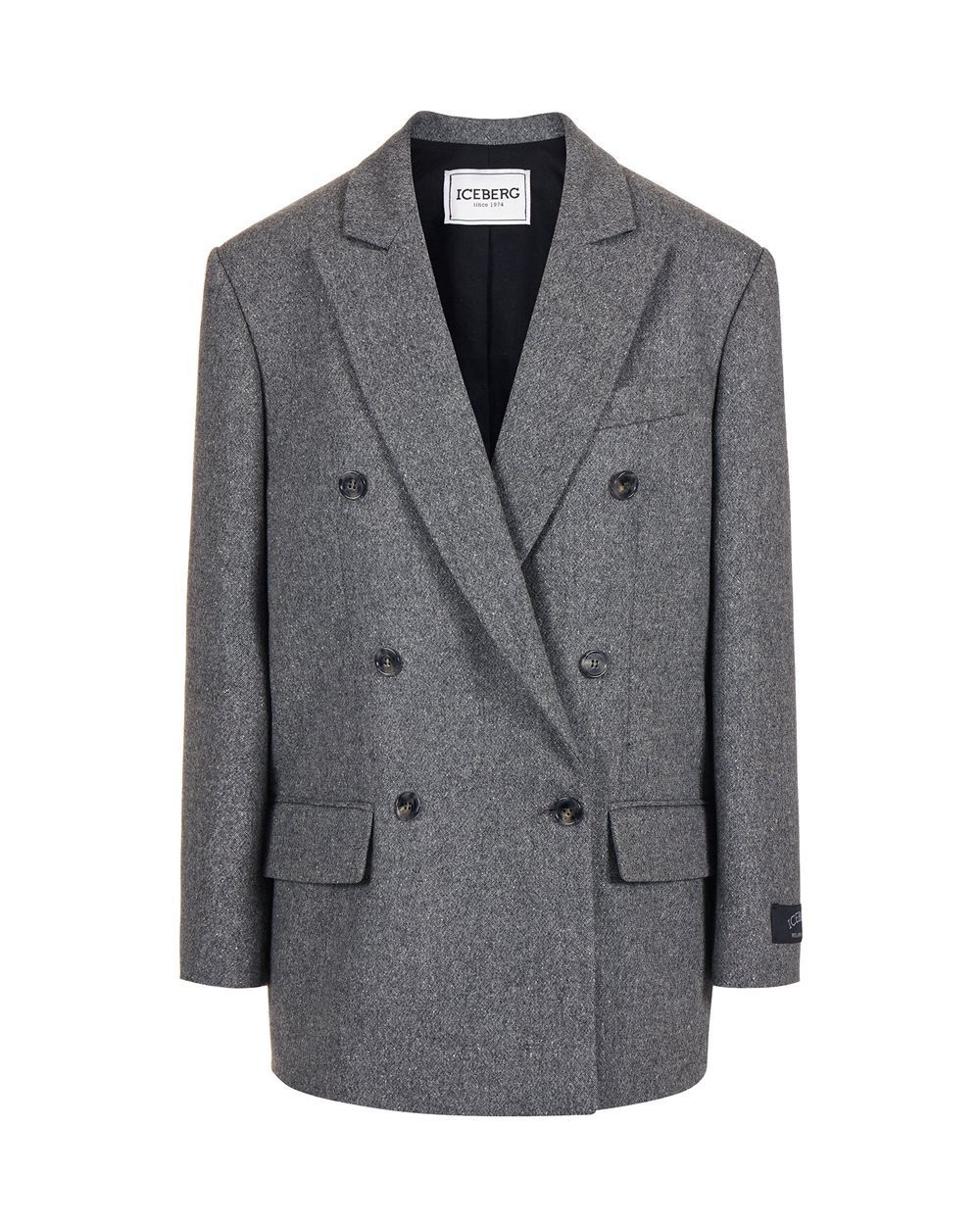 Double-breasted jacket in lightweight bouclé with tailored finishes - Woman | Iceberg - Official Website