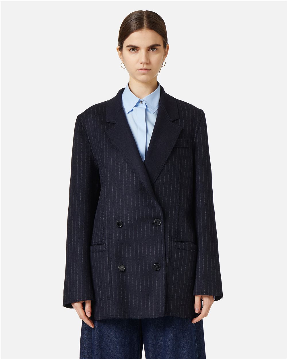 Reversible double-breasted jacket in double-face cloth - Outerwear | Iceberg - Official Website