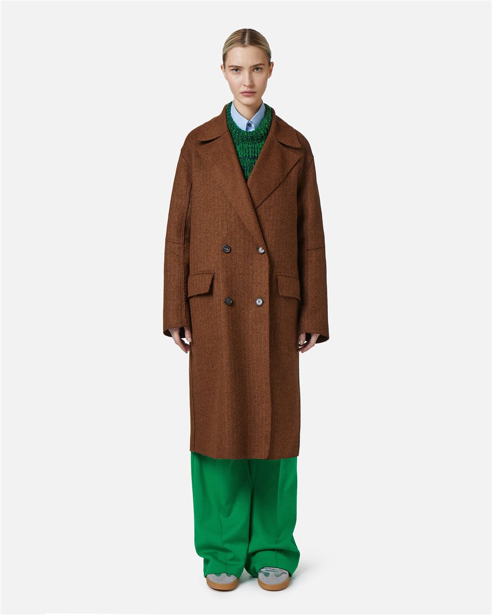 Reversible double-breasted coat in double-face cloth - Outerwear | Iceberg - Official Website