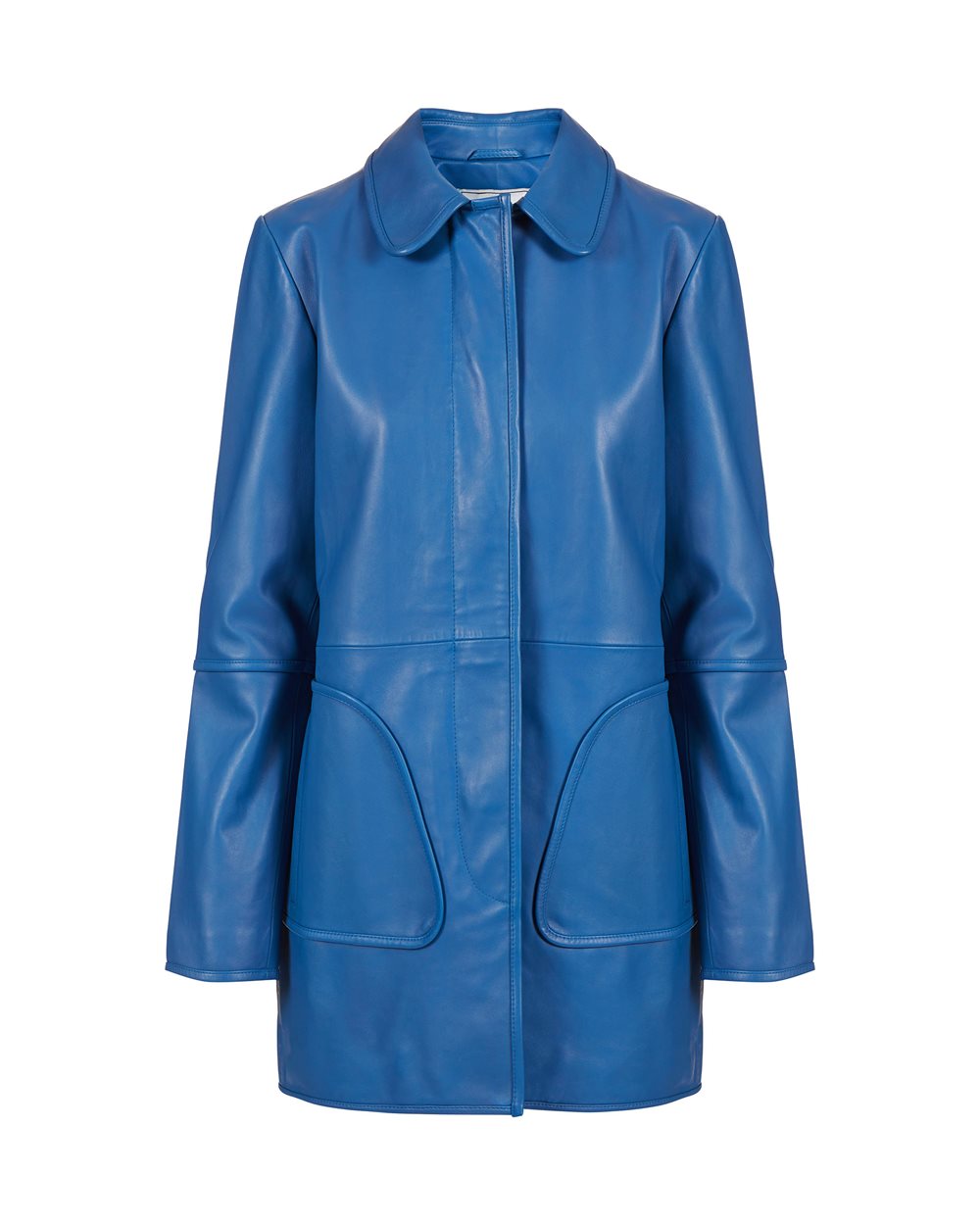 Zaphyre leather midi coat with Iceberg plaque - New in | Iceberg - Official Website