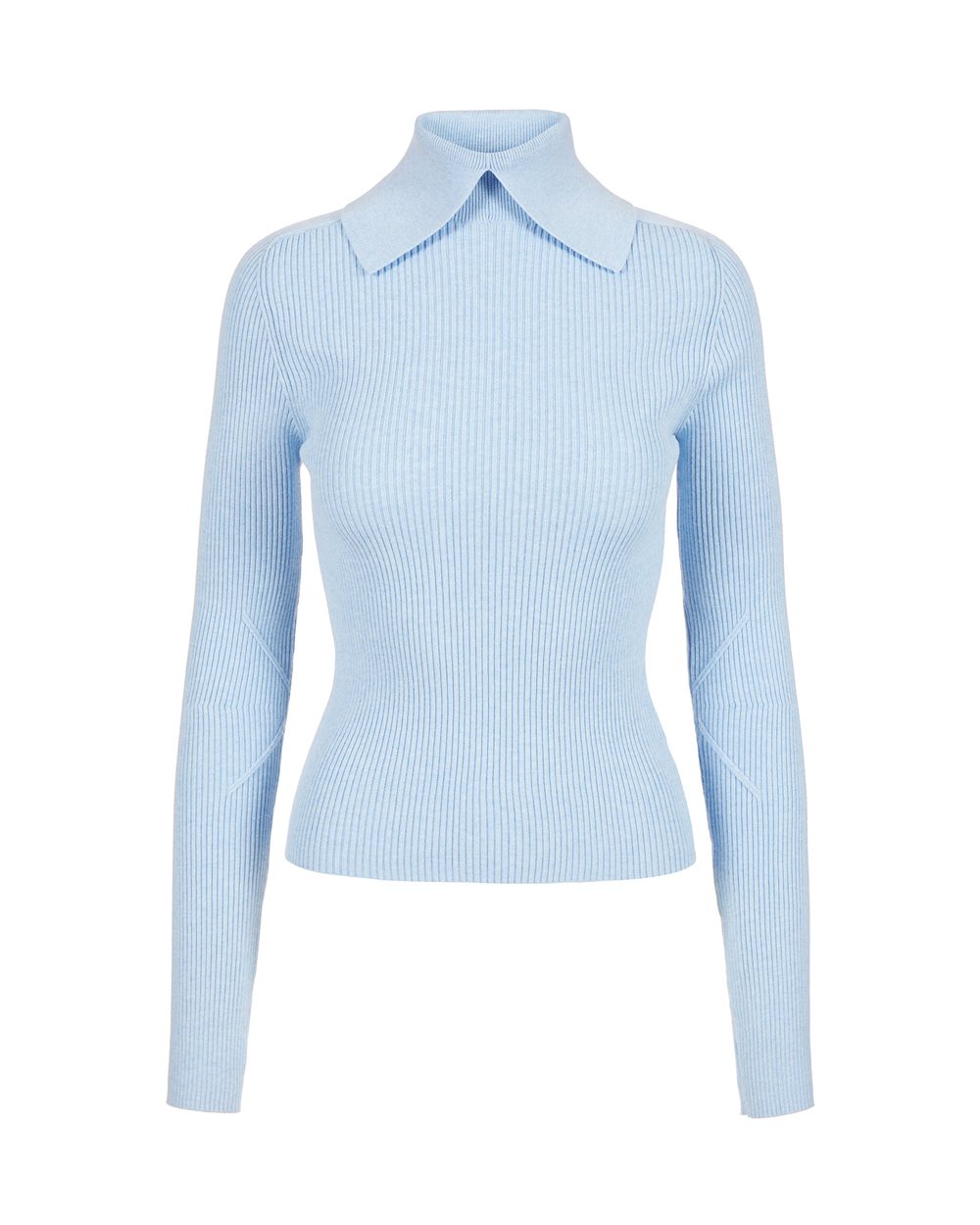 Slim-fit mock turtleneck sweater in light blue stretch viscose - Clothing | Iceberg - Official Website