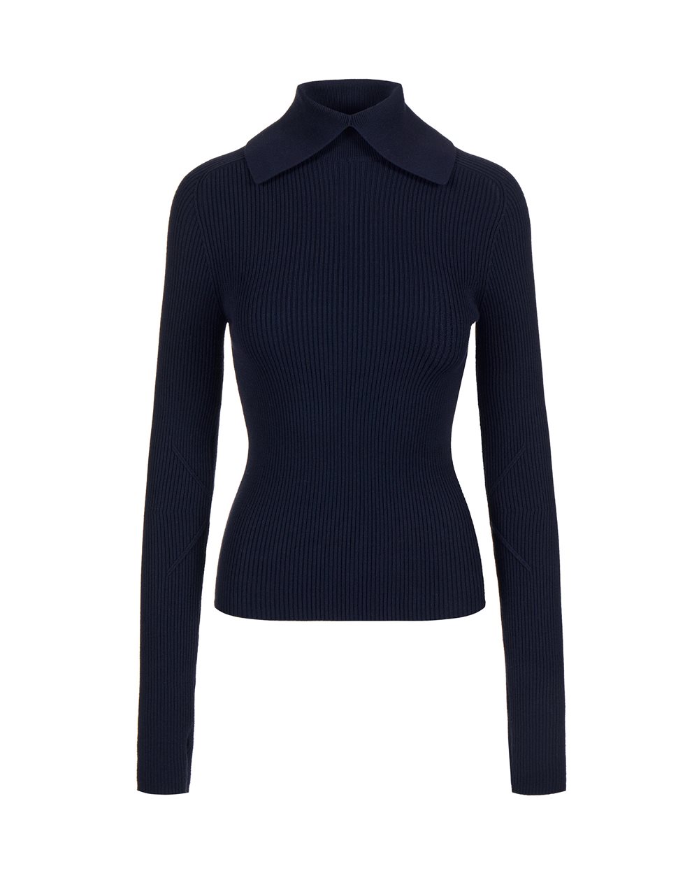 Slim-fit stretch viscose turtleneck sweater in classic blue - Clothing | Iceberg - Official Website