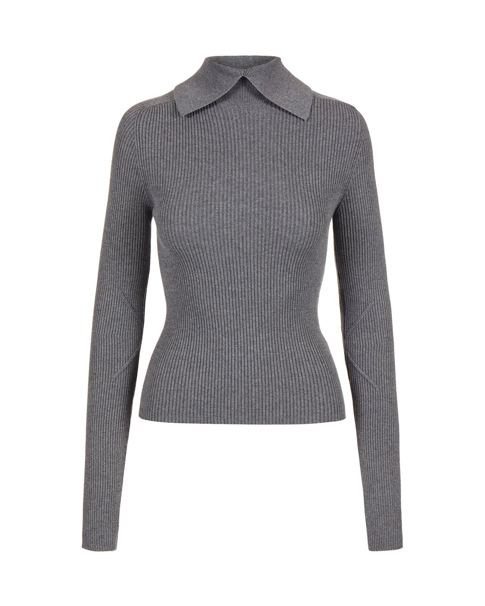 Slim-fit mock turtleneck sweater in stretch viscose in medium gray | Iceberg - Official Website