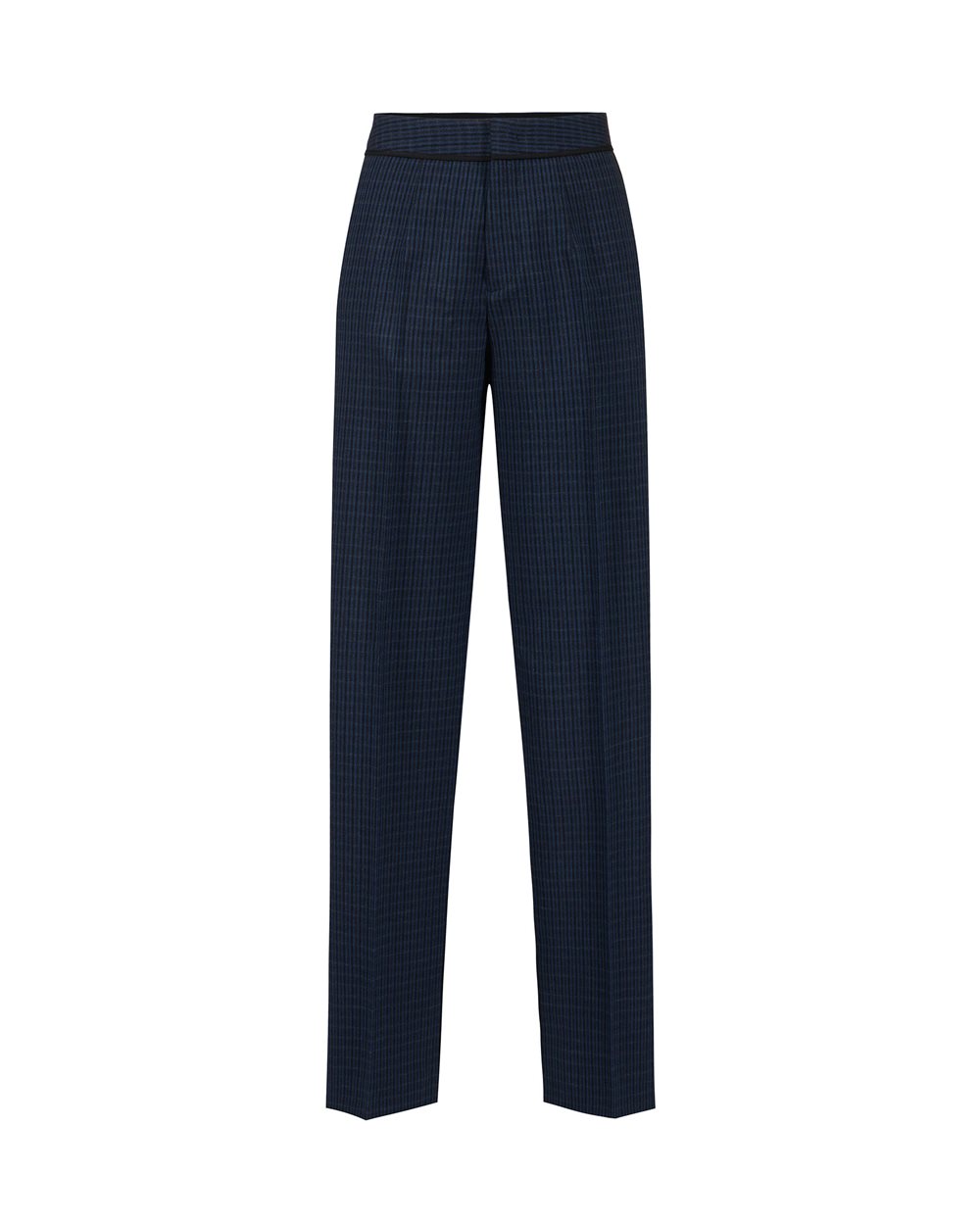 Relaxed-fit, low-rise trousers in blue and black check fabric - per abilitare | Iceberg - Official Website