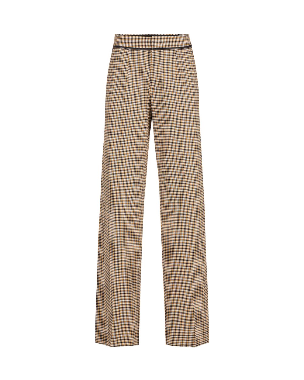 Relaxed-fit, low-rise trousers in brown and camel check fabric - Clothing | Iceberg - Official Website