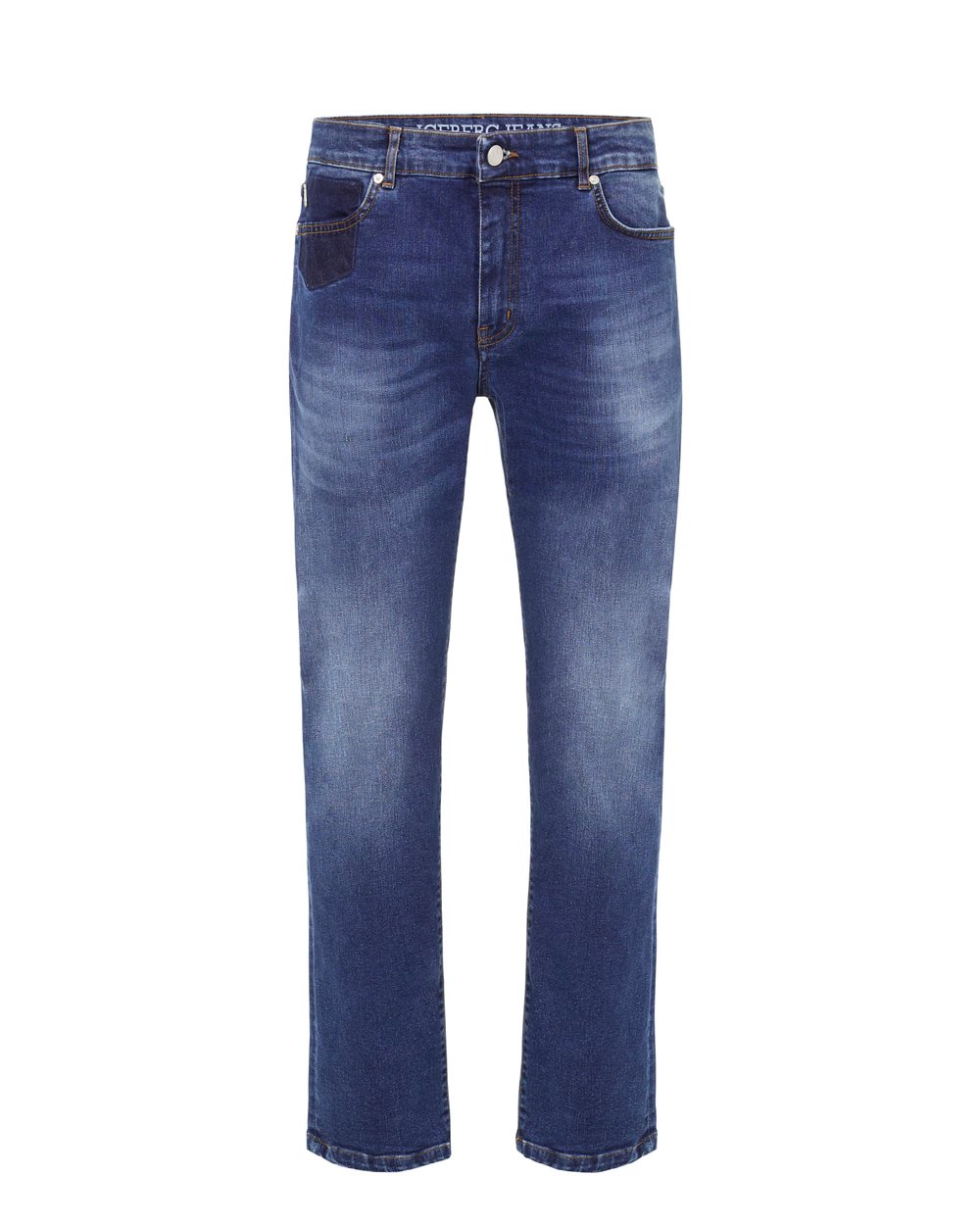 5 Pocket Regular Fit Trousers in Indigo Denim Canvas Iceberg - carosello iceberg jeans man | Iceberg - Official Website