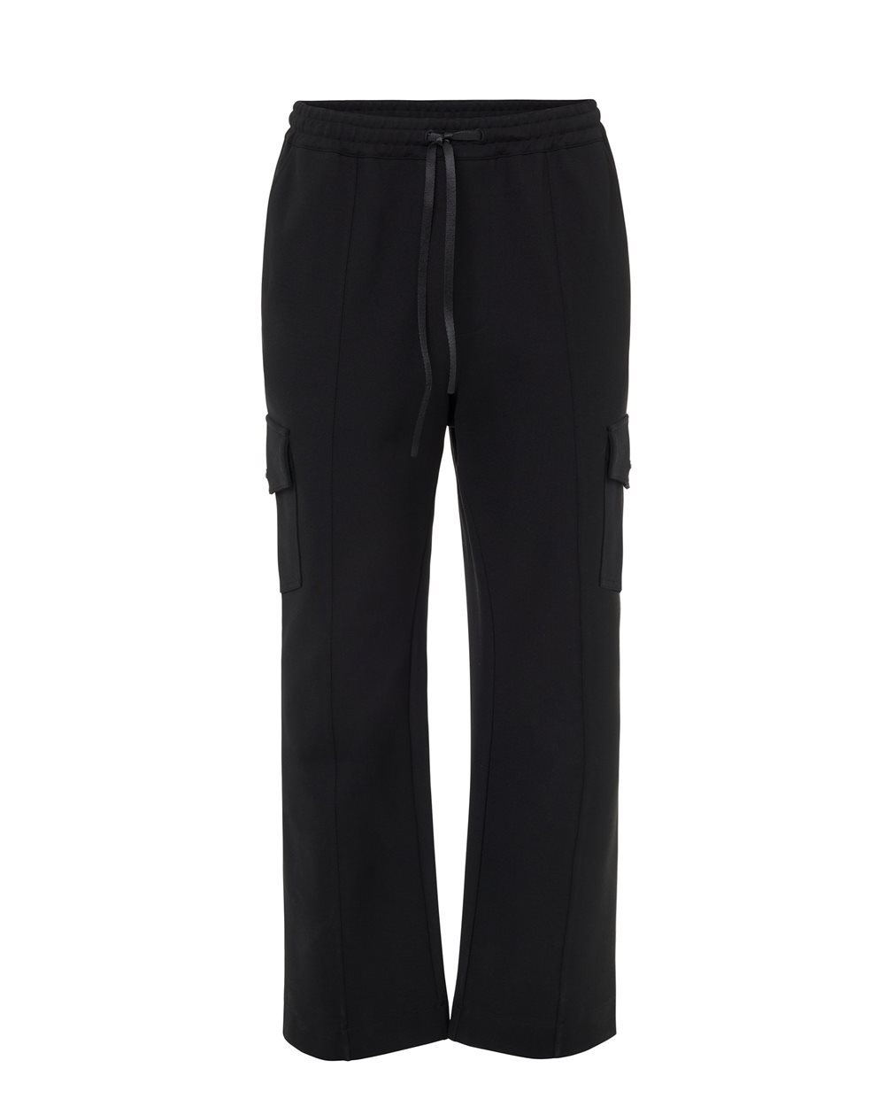 Couli Pants nero cargo fit in misto lana spinato con dettagli funzionali e logo Iceberg IJ - pantaloni | Iceberg - Official Website