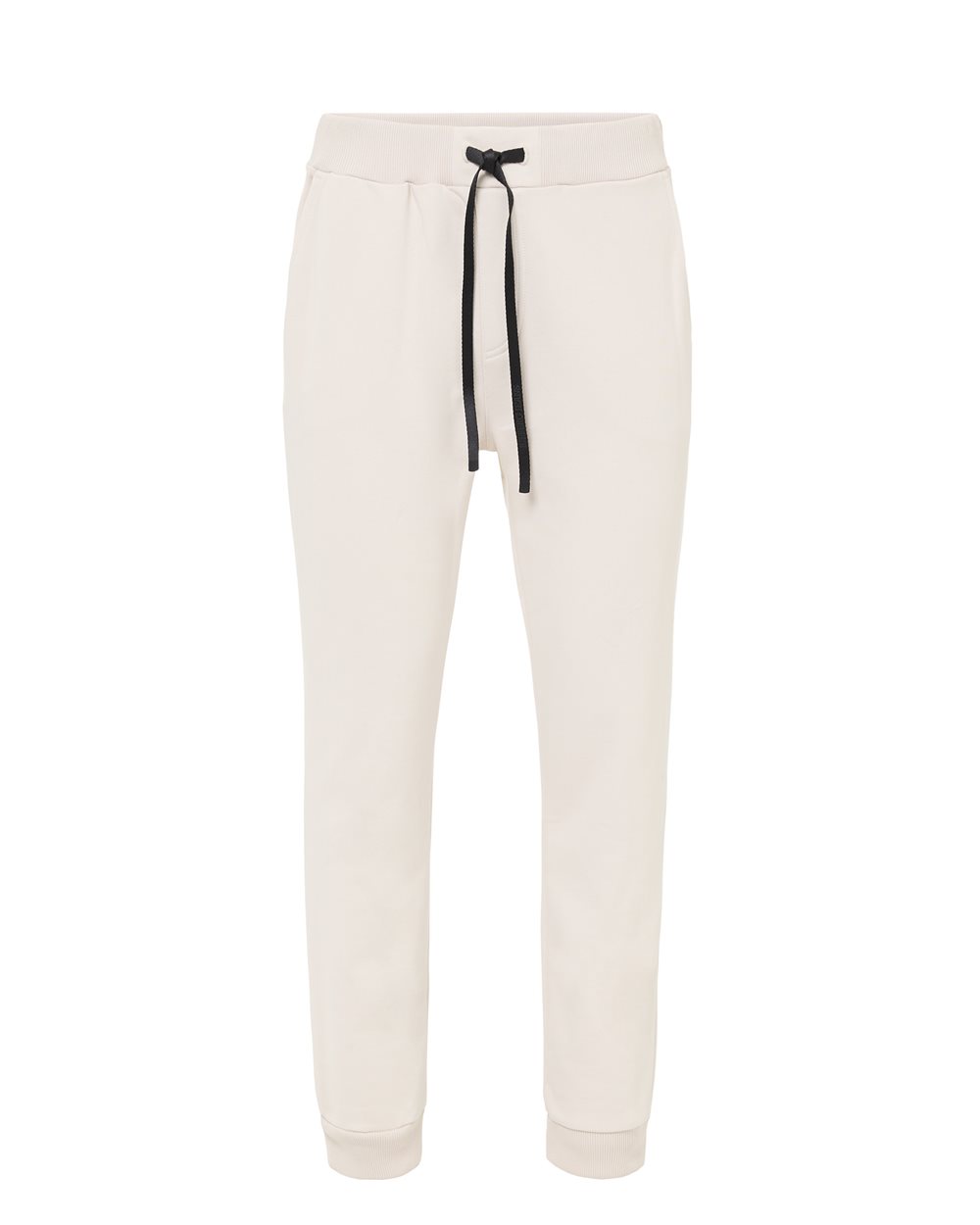Pantalone jogging fit in felpa diagonale di cotone avorio con dettagli logati - pantaloni | Iceberg - Official Website