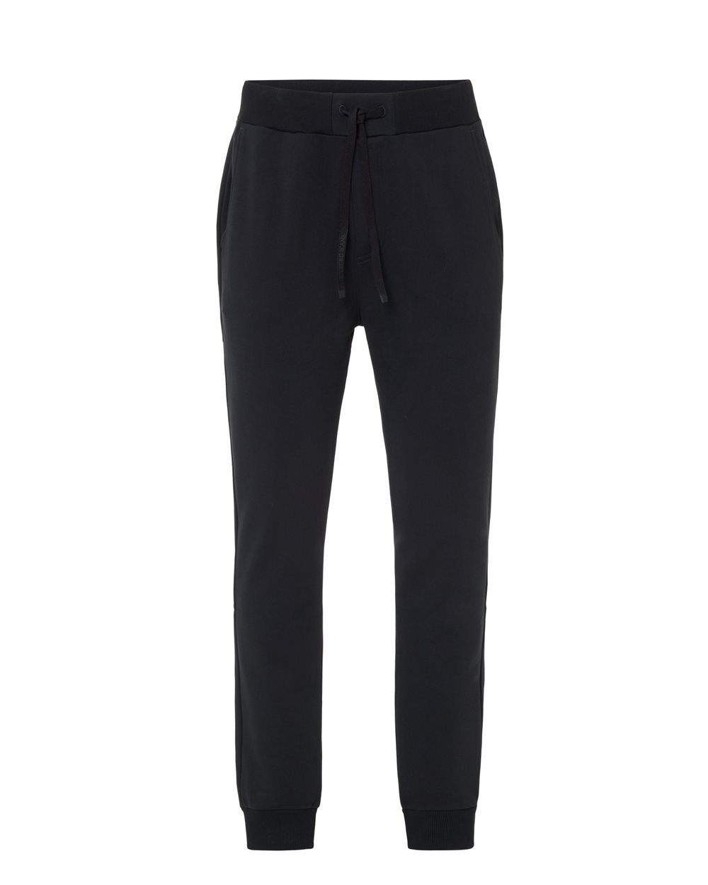 Pantalone jogging fit in felpa diagonale di cotone nero con dettagli logati - per abilitare | Iceberg - Official Website