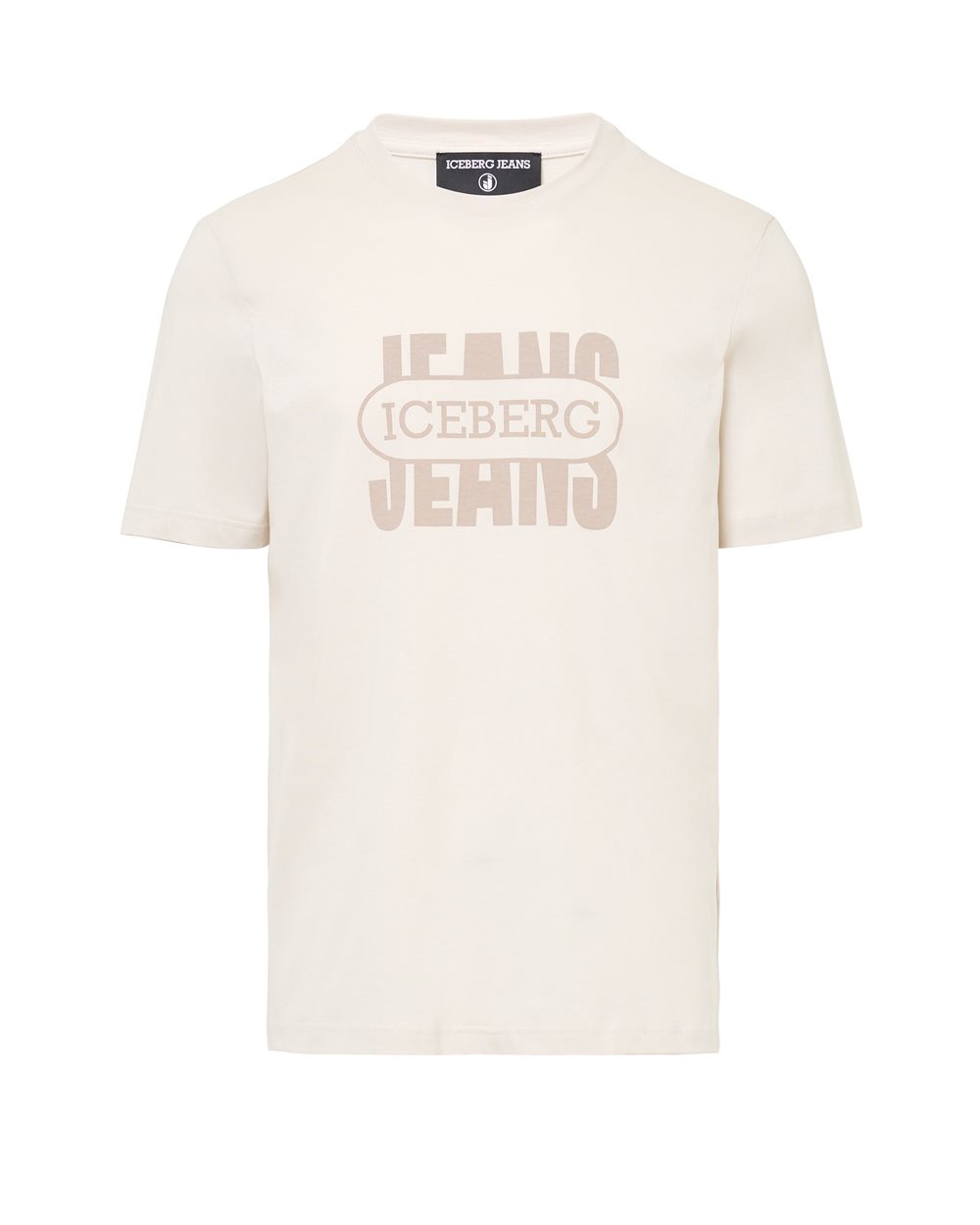 Regular fit ivory cotton jersey T-shirt - Clothing | Iceberg - Official Website