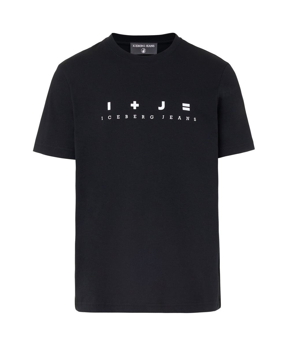 T-shirt regular fit in jersey di cotone nero - per abilitare | Iceberg - Official Website