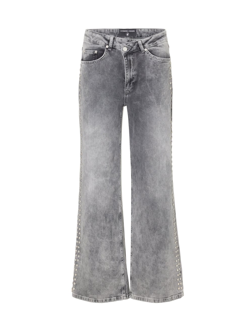 Pantalone 5 tasche loose fit in denim stretch grigio degradabile - abbigliamento | Iceberg - Official Website