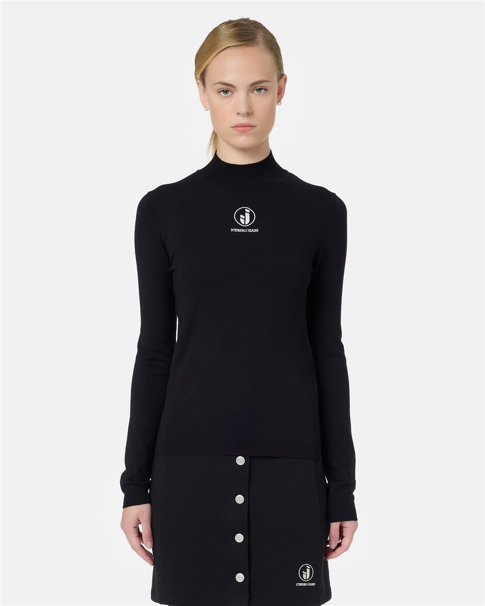 Slim Fit Turtleneck Black Iceberg - Woman | Iceberg - Official Website