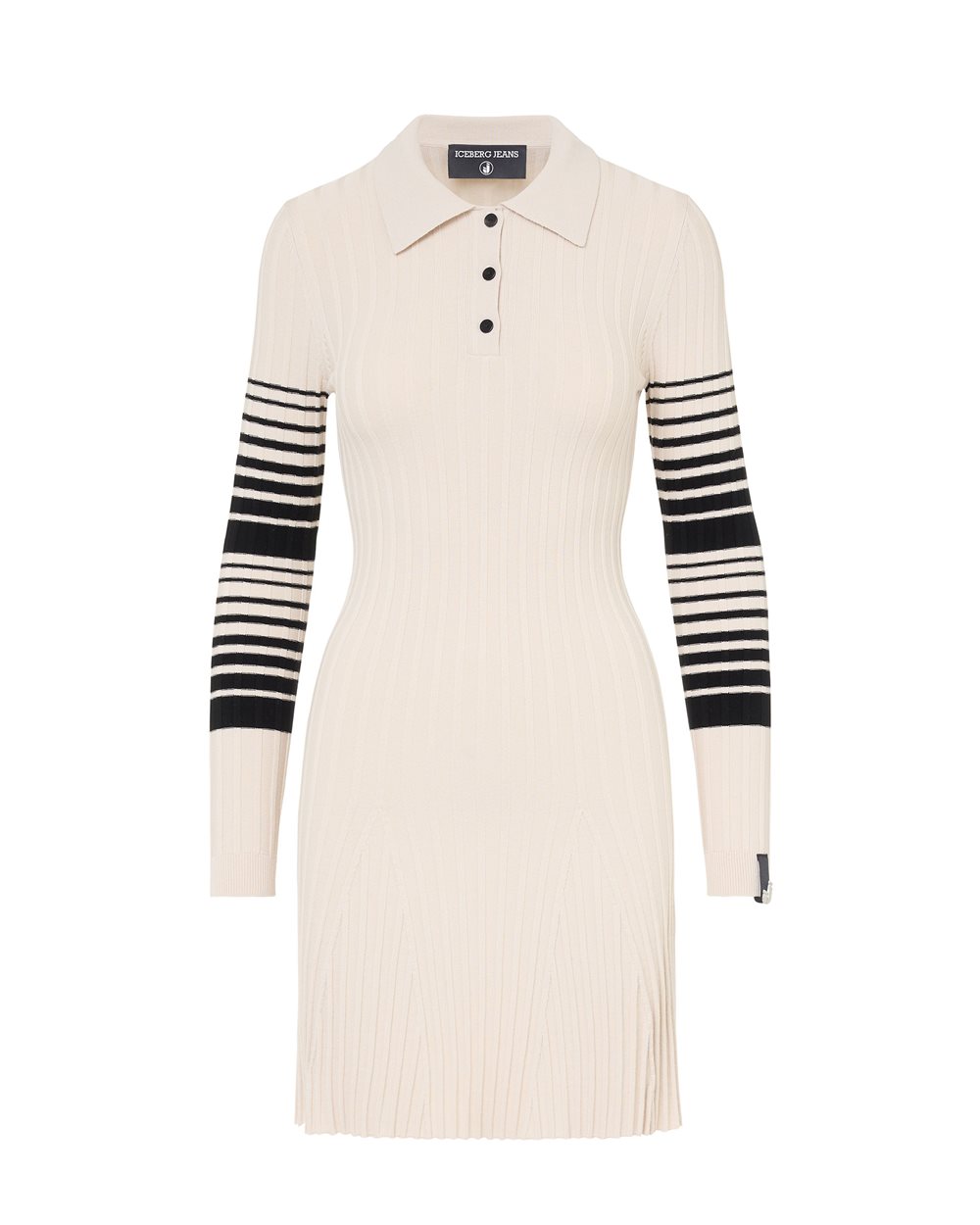 Mini Dress Polo Fit Striped Black and White Iceberg - Woman | Iceberg - Official Website