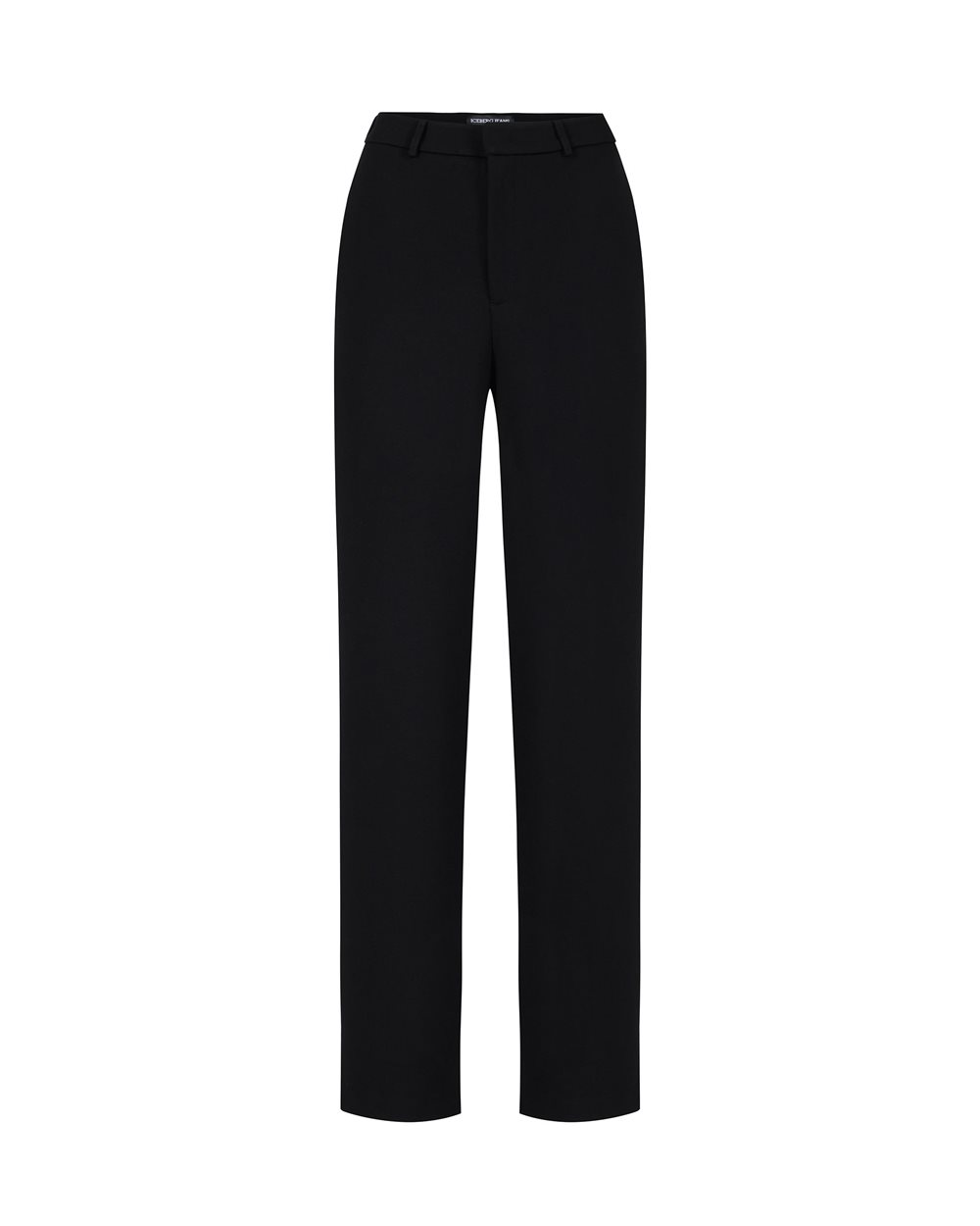 Black tailored-fit trousers in stretch Milano stitch with Iceberg logo - TROUSERS | Iceberg - Official Website