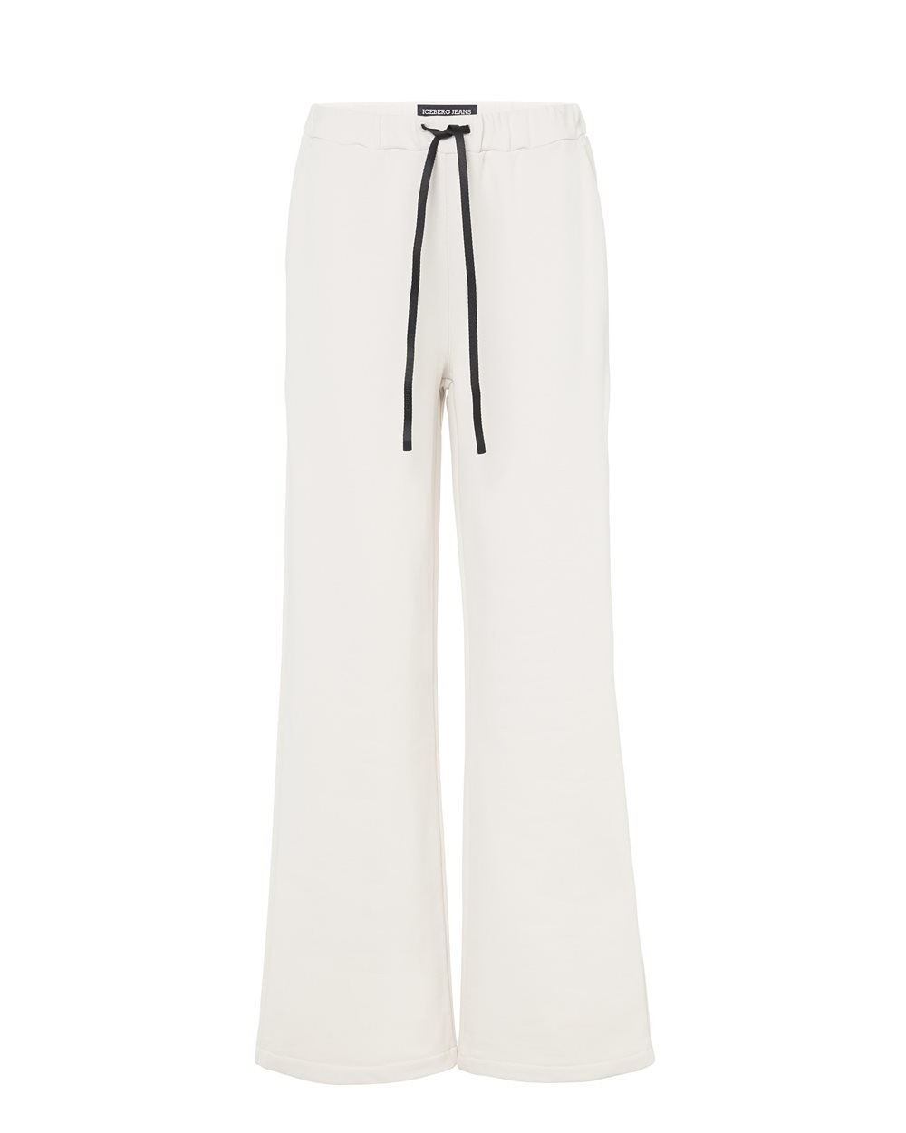 Ivory Cotton Fleece Tracksuit Pant with Drawstring - Woman | Iceberg - Official Website