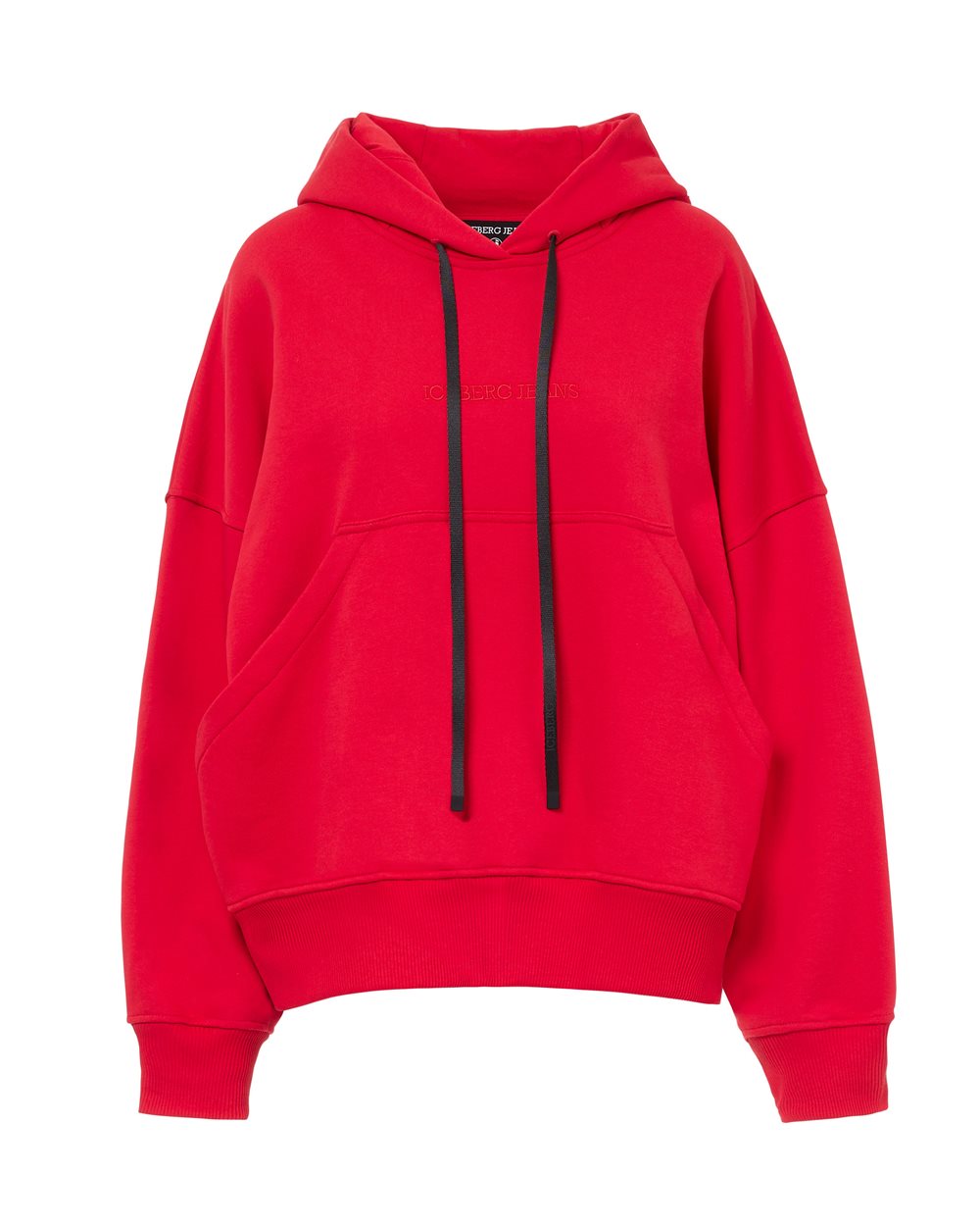 Relaxed Fit Hoodie in Red Diagonal Fleece - SWEAT-SHIRTS | Iceberg - Official Website