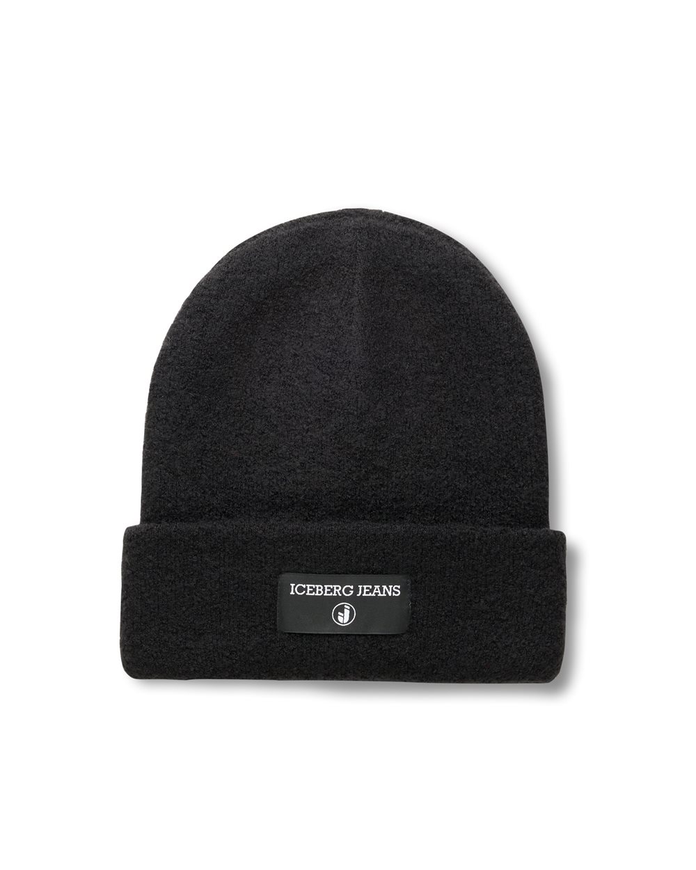 Berretto nero in lana bouclé con etichetta logo Iceberg - per abilitare | Iceberg - Official Website