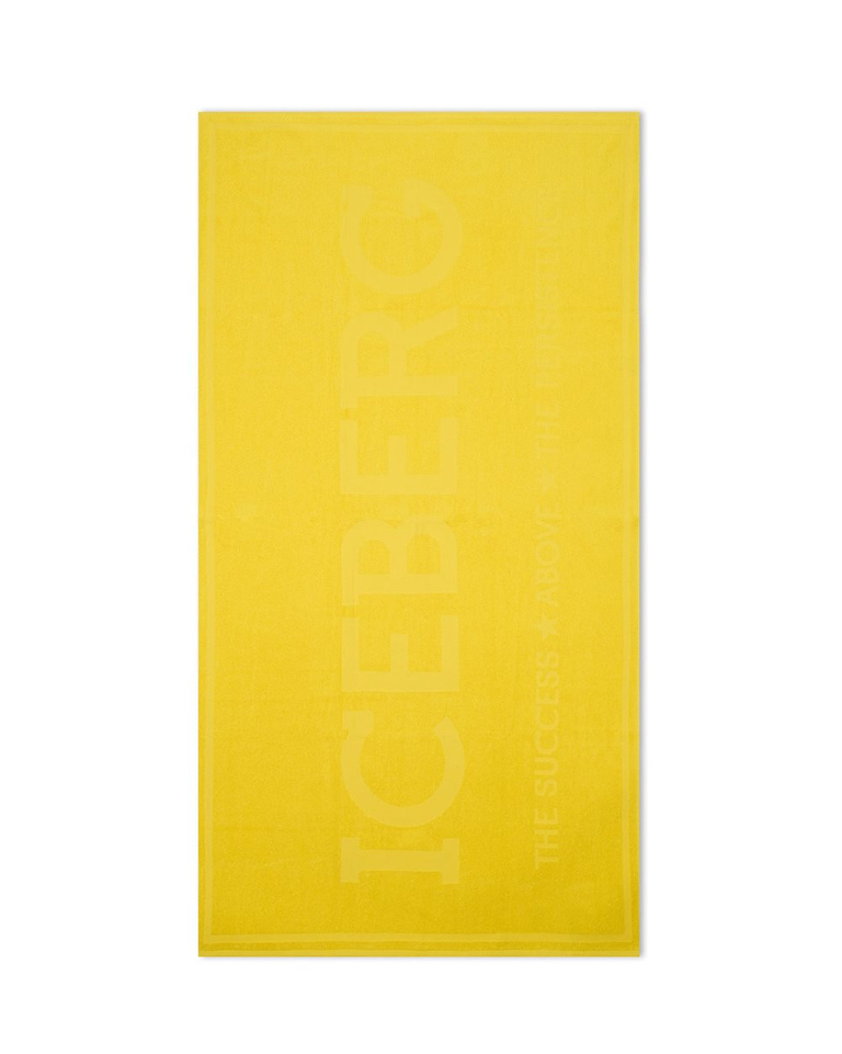Sun yellow beach towel with transparent Iceberg logo - Beachwear | Iceberg - Official Website
