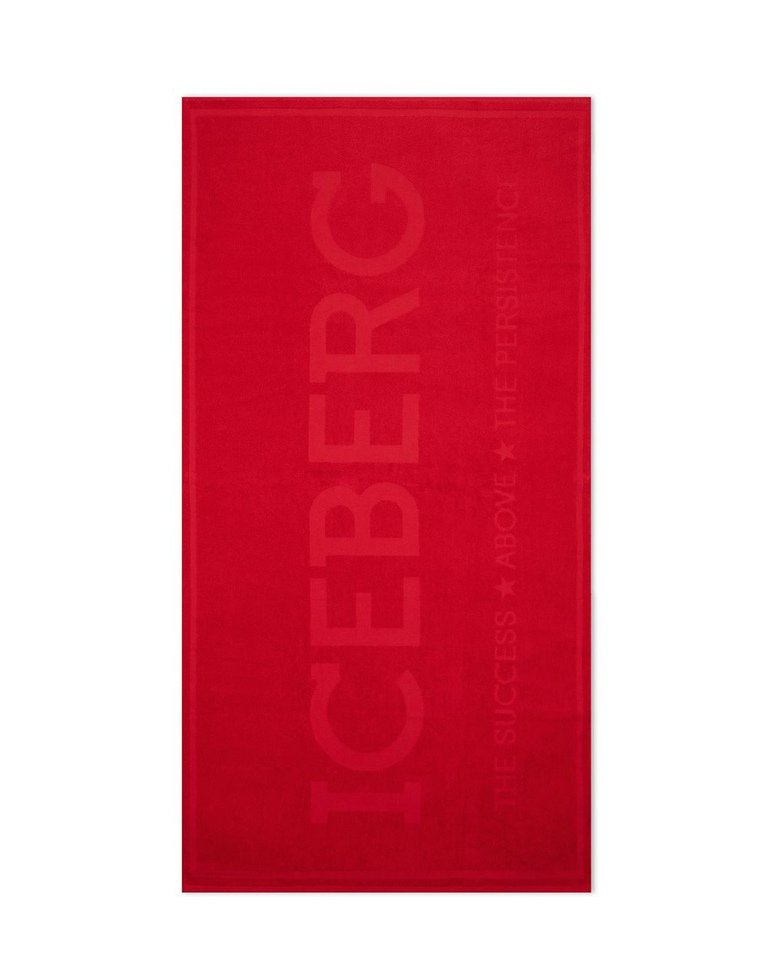 Red beach towel with transparent Iceberg logo - Beachwear | Iceberg - Official Website