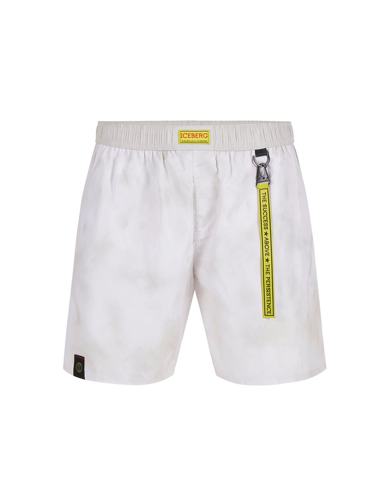 Gray boxer shorts with elastic, drawstring and Iceberg logo - Uomo | Iceberg - Official Website