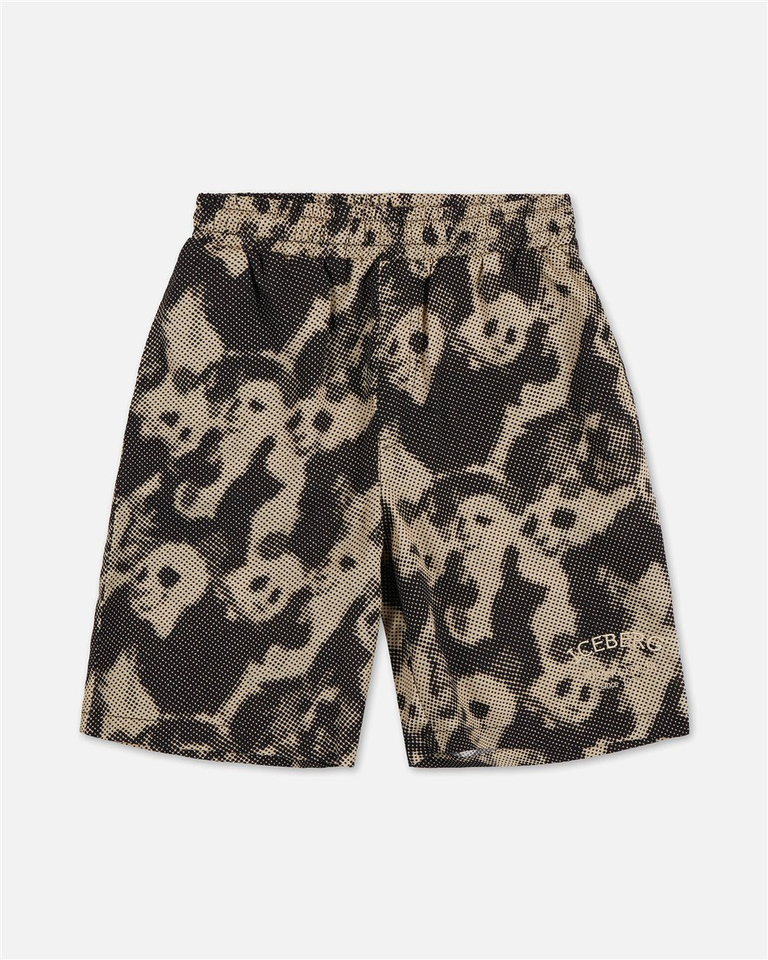 Wide Bermuda Shorts in Rope with Washed Finish - Kids | Iceberg - Official Website