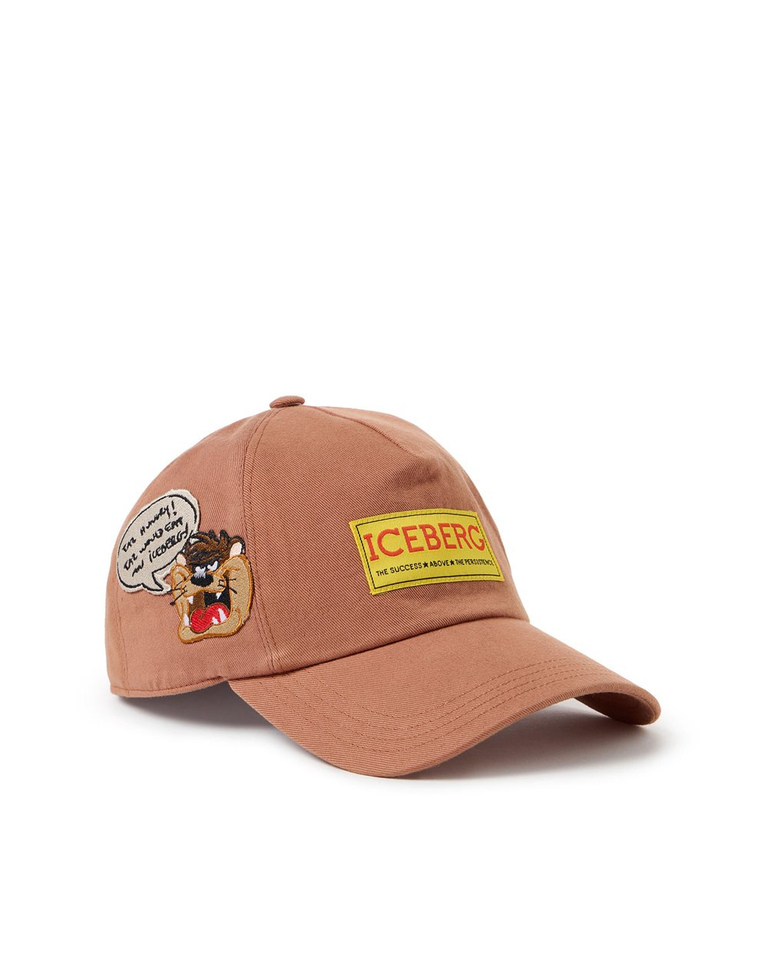 Looney Tunes patch coccio-colored gabardine baseball cap - Hats  | Iceberg - Official Website