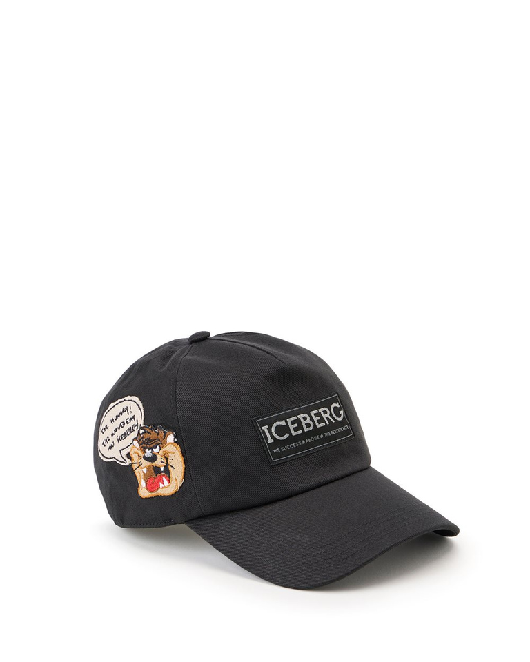 Cappello da baseball nero in gabardina con patch Looney Tunes - Nuovi arrivi | Iceberg - Official Website