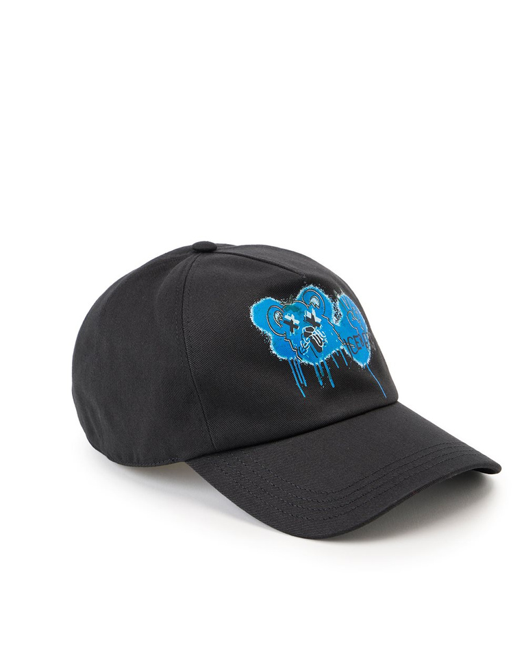 Cappello da baseball nero in gabardina con stampa Bear - Nuovi arrivi | Iceberg - Official Website